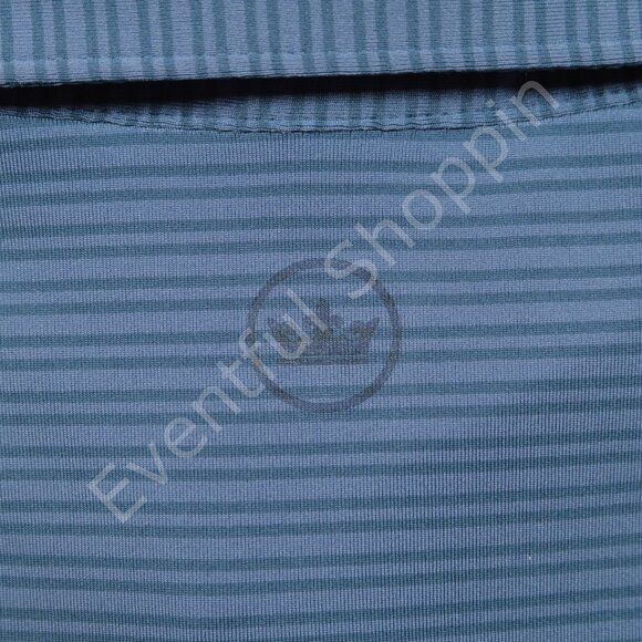 Peter Millar Crown Crafted Polo Shirt Mens Large Blue Troy Companies Striped - Picture 5 of 8